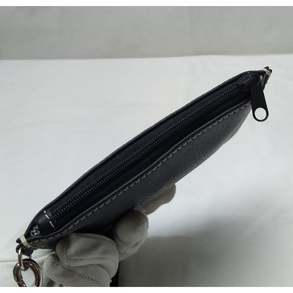 Dooney & Bourke Black Pebbled Zipper Closure Coin Wallet - Picture 6 of 11